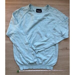 Bossini Sweaters Mens Large Light Blue Cotton Raglan Sleeve Outdoor Winter Wear